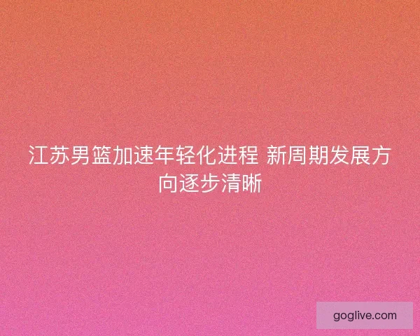 江苏男篮加速年轻化进程 新周期发展方向逐步清晰